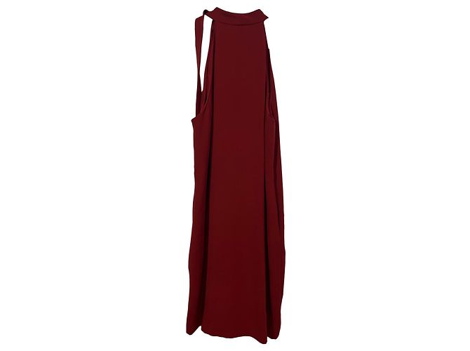 Vestido de crepé rojo con cuello de lazo Espere Admiral de Theory - vista 8