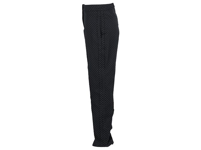 Erdem Hochbundhose mit Polka-Dot-Muster aus schwarzer Wolle - Ansicht 2