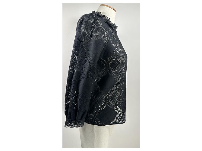 SéZane Bianca Spitzenbluse schwarz - Ansicht 3