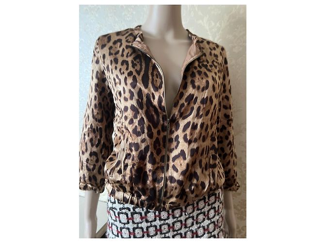 Chaqueta Dolce & Gabbana de seda marrón Castaño - vista 10