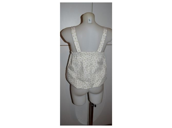 Top de lunares Christian Dior de algodón blanco beige - vista 5