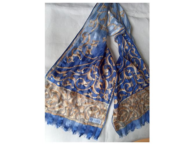 Autre Marque Foulard in seta Vakko blu - vista 2