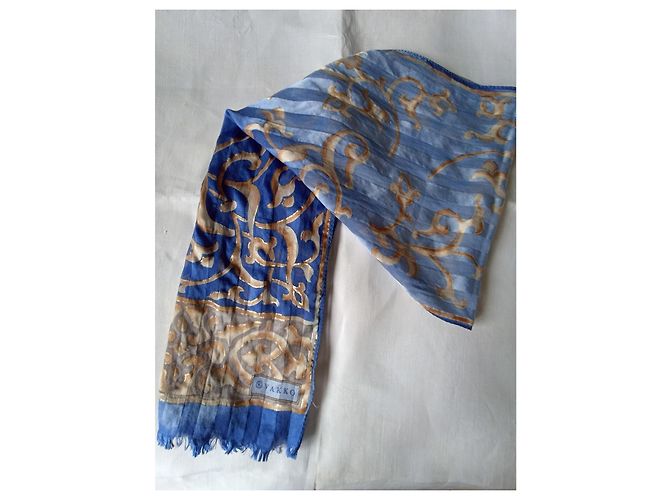 Autre Marque Foulard in seta Vakko blu - vista 4