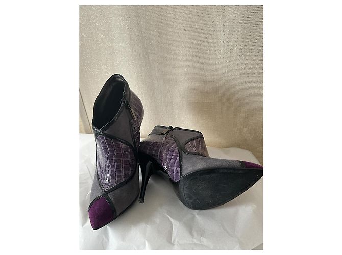 Casadei Stiefeletten mit Absatz Leder Wildleder Lila - Ansicht 11