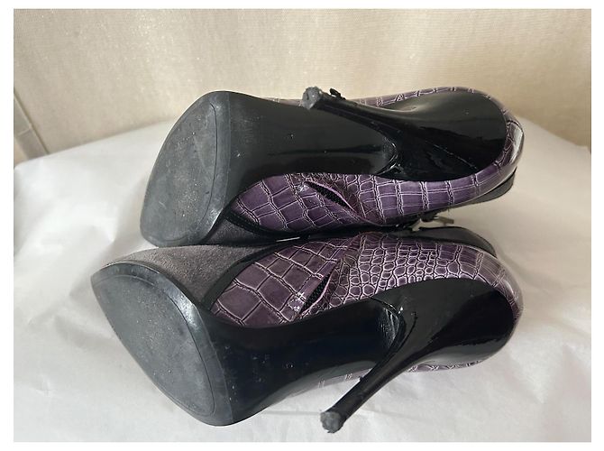 Casadei Stiefeletten mit Absatz Leder Wildleder Lila - Ansicht 5