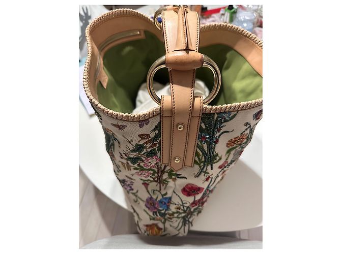 Gucci Tote Bag Hobo floreale con paillette - vista 11