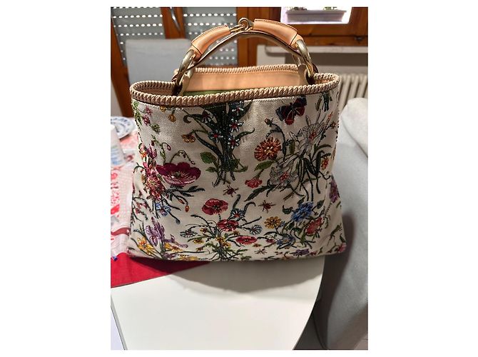 Gucci Tote Bag Hobo floreale con paillette - vista 2