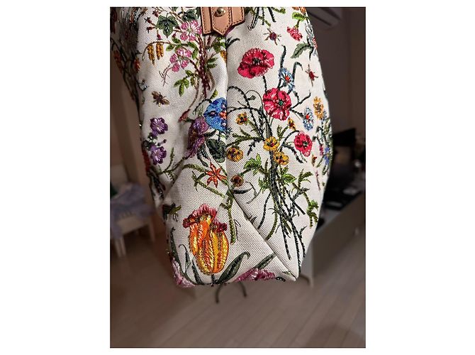 Gucci Tote Bag Hobo floreale con paillette - vista 3