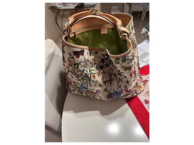 Gucci Tote Bag Hobo floreale con paillette - vista 7