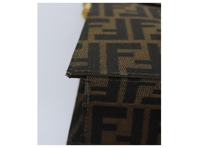 Borsa a mano in tela Zucca FENDI oro nero marrone Auth yk14520A D'oro - vista 15
