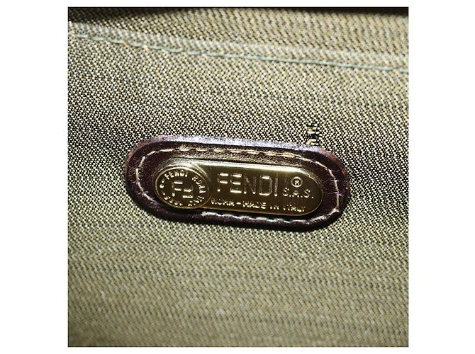 Borsa a mano in tela Zucca FENDI oro nero marrone Auth yk14520A D'oro - vista 18
