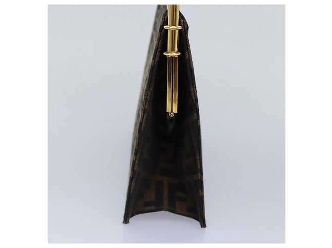 Borsa a mano in tela Zucca FENDI oro nero marrone Auth yk14520A D'oro - vista 3
