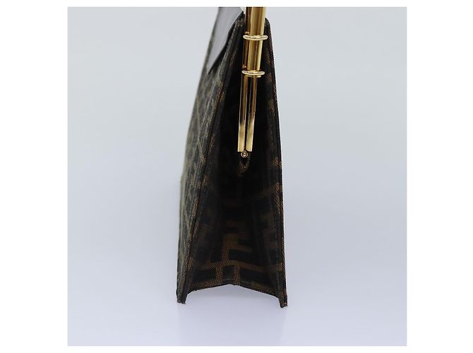 Borsa a mano in tela Zucca FENDI oro nero marrone Auth yk14520A D'oro - vista 4