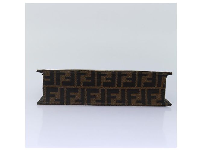 Borsa a mano in tela Zucca FENDI oro nero marrone Auth yk14520A D'oro - vista 5