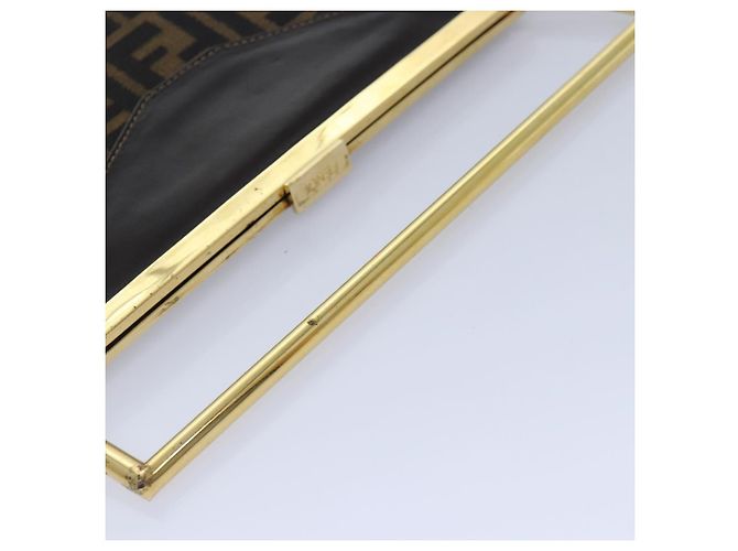 Borsa a mano in tela Zucca FENDI oro nero marrone Auth yk14520A D'oro - vista 7