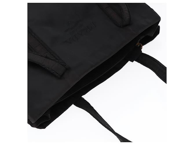 PRADA Borsa Tote Nylon Argento Nero Auth bs17886 - vista 6