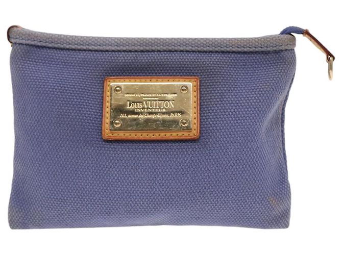 LOUIS VUITTON Antigua Pochette Platt PM Pouch Blu M40070 LV Auth th5273 - vista 13