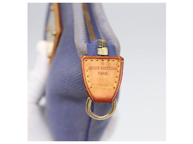 LOUIS VUITTON Antigua Pochette Platt PM Pouch Blu M40070 LV Auth th5273 - vista 8