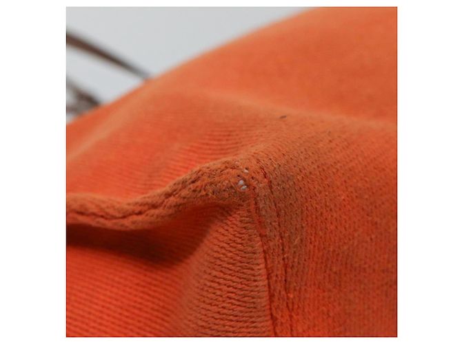 LOEWE Bolsa Anagrama de Lona Cuero Naranja Marrón Auth hk1621 Castaño - vista 14