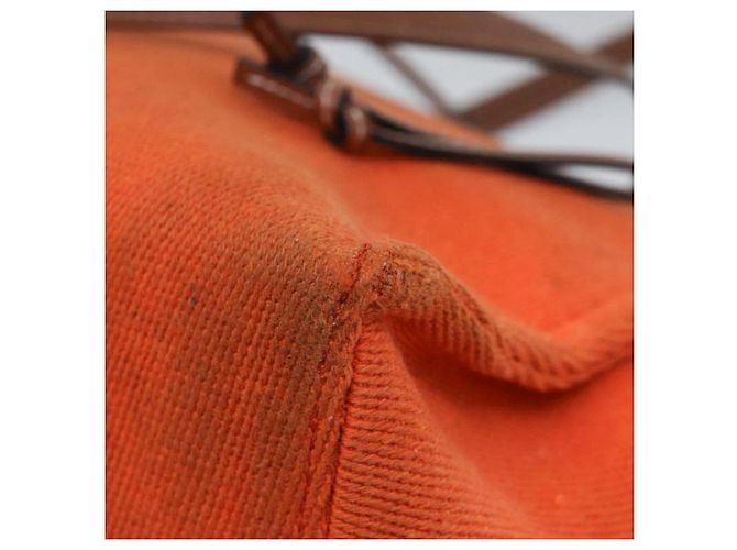 LOEWE Bolsa Anagrama de Lona Cuero Naranja Marrón Auth hk1621 Castaño - vista 15
