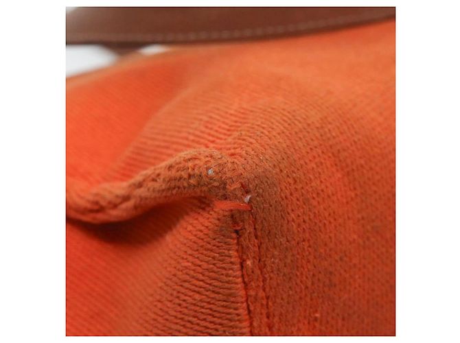 LOEWE Bolsa Anagrama de Lona Cuero Naranja Marrón Auth hk1621 Castaño - vista 16