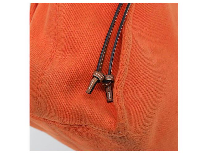 LOEWE Bolsa Anagrama de Lona Cuero Naranja Marrón Auth hk1621 Castaño - vista 19