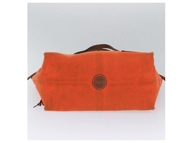 LOEWE Bolsa Anagrama de Lona Cuero Naranja Marrón Auth hk1621 Castaño - vista 5