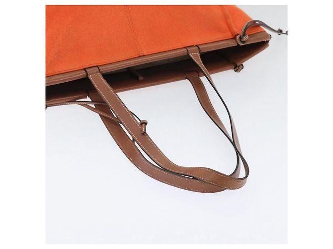LOEWE Bolsa Anagrama de Lona Cuero Naranja Marrón Auth hk1621 Castaño - vista 7