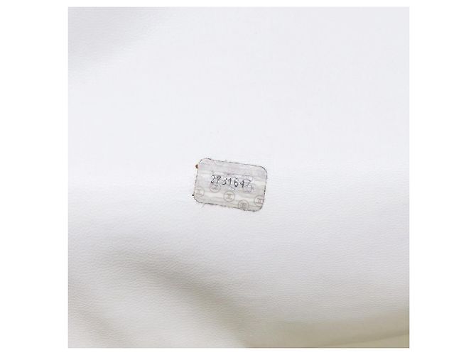 Borsa a spalla a catena CHANEL in pelle di vitello bianco oro CC Auth bs17674 D'oro - vista 11