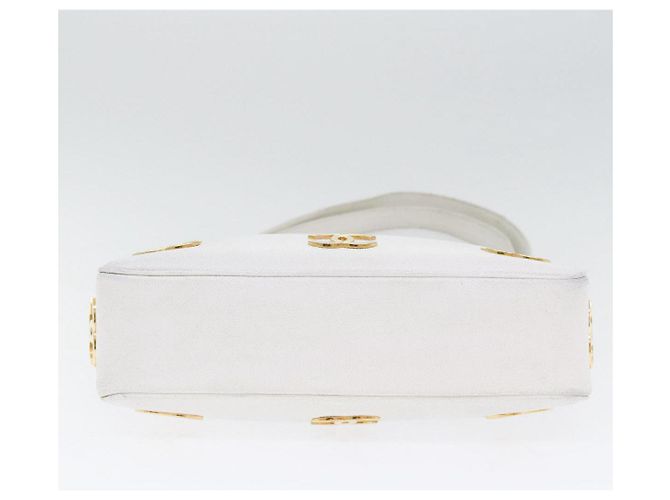 Borsa a spalla a catena CHANEL in pelle di vitello bianco oro CC Auth bs17674 D'oro - vista 5