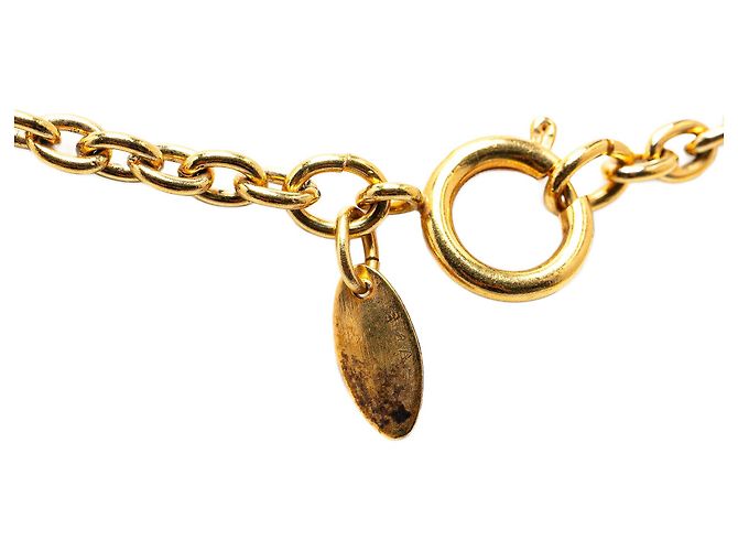 Gold Chanel CC runde und Rue Cambon Anhänger Halskette vergoldet Golden - Ansicht 5