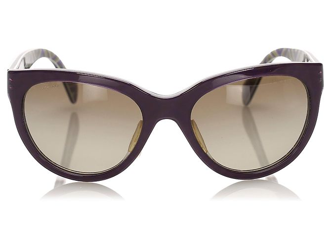 Schwarze Prada runde getönte Sonnenbrille - Ansicht 2