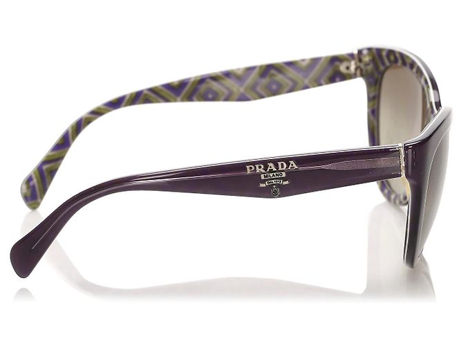 Schwarze Prada runde getönte Sonnenbrille - Ansicht 4