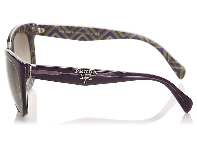 Schwarze Prada runde getönte Sonnenbrille - Ansicht 5