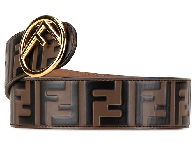 Brauner Fendi Zucca Leder F ist Fendi Gürtel - Ansicht 2