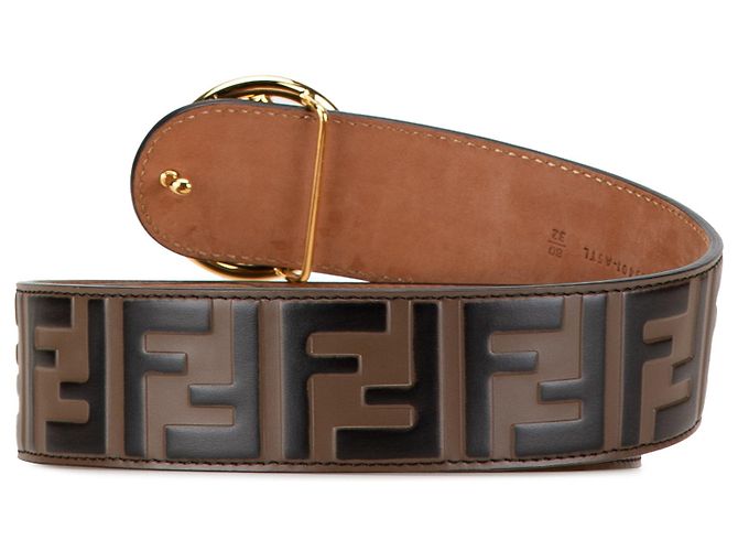 Brauner Fendi Zucca Leder F ist Fendi Gürtel - Ansicht 3