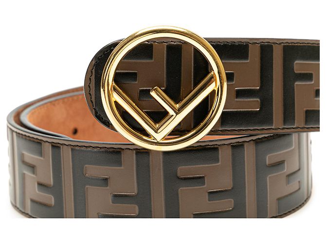 Brauner Fendi Zucca Leder F ist Fendi Gürtel - Ansicht 4