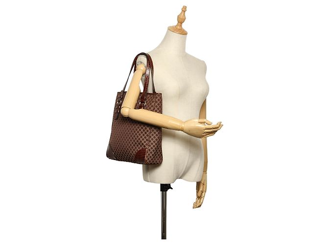 Céline Borsa tote Celine in tela Macadam marrone - vista 2