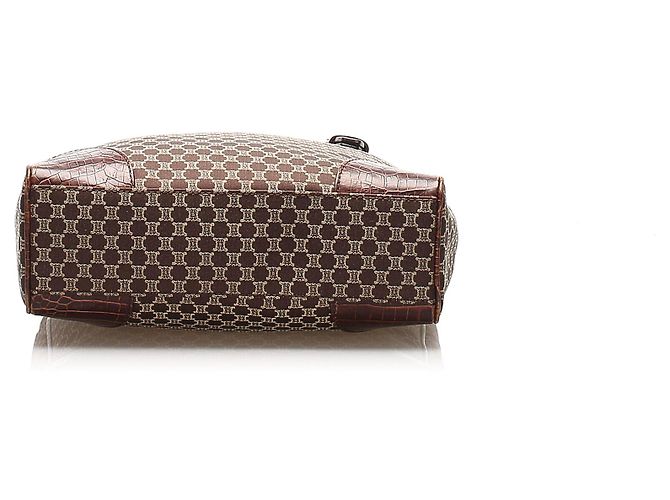 Céline Borsa tote Celine in tela Macadam marrone - vista 5