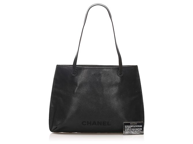 Borsa tote Chanel in pelle caviar nera Nero - vista 2