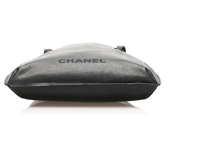 Borsa tote Chanel in pelle caviar nera Nero - vista 5