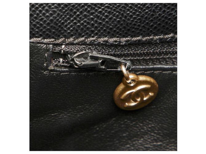 Borsa tote Chanel in pelle caviar nera Nero - vista 9