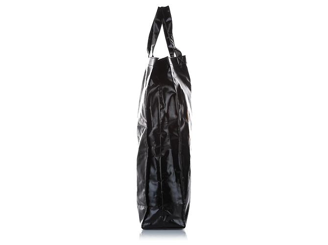 Borsa tote in cotone nero Gucci con stampa logo Medium - vista 3