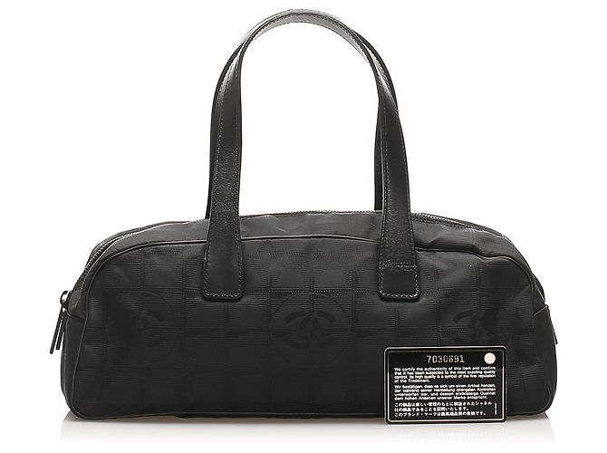 Black Chanel New Travel Line Canvas Handbag Bag - view 2