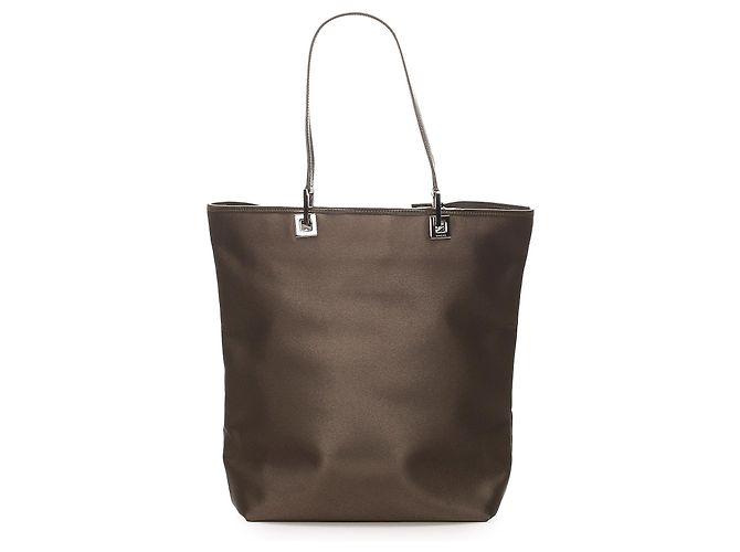 Borsa tote in nylon marrone Gucci - vista 4