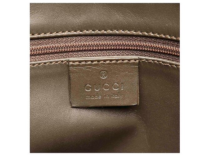 Borsa tote in nylon marrone Gucci - vista 8