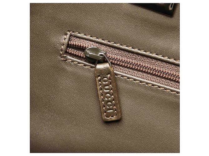 Borsa tote in nylon marrone Gucci - vista 9
