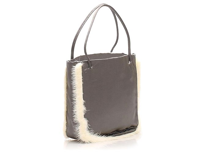 Tote PRADA Handtaschen T. Stoff Grau - Ansicht 2