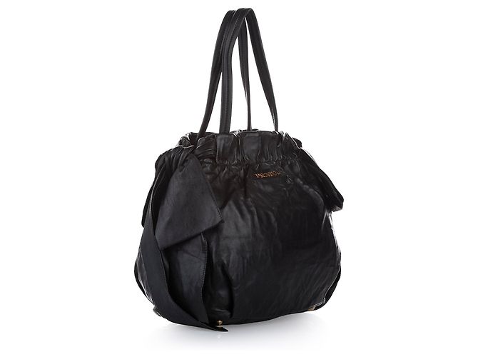 Bow PRADA Handtaschen T. Leder Schwarz - Ansicht 2
