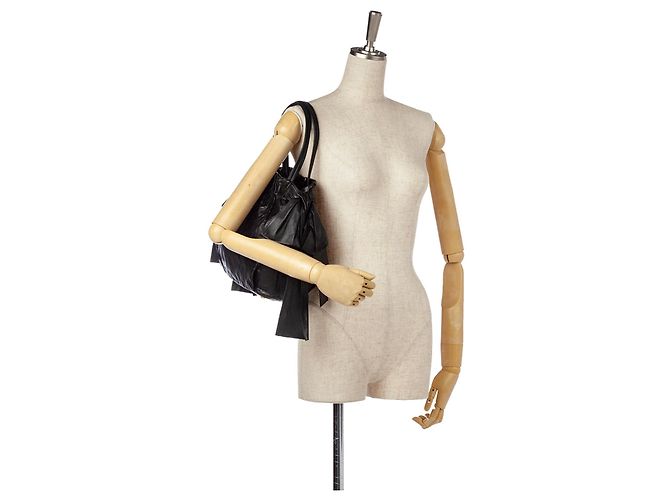 Bow PRADA Handtaschen T. Leder Schwarz - Ansicht 7